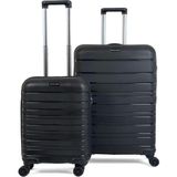 Saddlebag Karbon Pp Seyahat Valizi Horizon Serisi Kırılmaz Bavul, Kabin Boy&Büyük Boy - Siyah