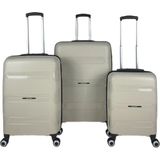 Saddlebag Lucas Pp Kırılmaz Silikon Valiz 3'lü Set - Ekru
