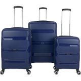 Saddlebag Lucas Pp Kırılmaz Silikon Valiz 3'lü Set - Lacivert