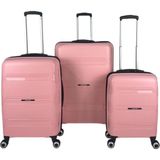 Saddlebag Lucas Pp Kırılmaz Silikon Valiz 3'lü Set - Pembe
