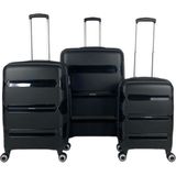Saddlebag Lucas Pp Kırılmaz Silikon Valiz 3'lü Set - Siyah