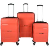Saddlebag Lucas Pp Kırılmaz Silikon Valiz 3'lü Set - Somon