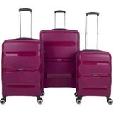 Saddlebag Lucas Pp Kırılmaz Silikon Valiz 3'lü Set - Vişne