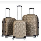 Saddlebag Piramit Desen Abs Seyahat Valizi, Canyon Serisi, Gold-3'lü Set