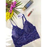 Sade Dantelli Kaplı Bralet Sütyen Büstiyer - 01L-Lacivert - 85