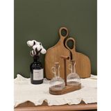 Sade Hediye Ikili Stantlı Ahşap Modern Yağdanlık 300 ml - Ceviz