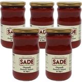 Sade Organik Domates Salçası 5'li Paket 5x650 g Türkiye Menşeli Doğal Lezzet - 3,25 kg