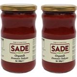 Sade Organik Domates Salçası 650 gr 2'li İkili Paket, Türkiye Menşeli Organik Ürün - 1,3 kg
