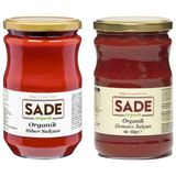 Sade Organik Domates Salçası ve Biber Salçası 650 gr + 650 gr Türkiye Menşeli İkili Konsantre - 1,3 kg