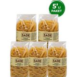 Sade Organik Kalem Makarna 500 gr 5'li Türkiye Menşeli Aromasız Lezzetli Makarna