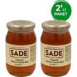 Sade Organik Süzme Çiçek Balı 460 gr 2'li Paket Türkiye Menşeli Doğal Lezzet
