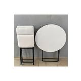 Sadeceonda Mutfak - Balkon Masa Sandalye Takımı Beyaz Masa 80 cm
