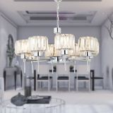 Sadem 8'Li Krom Kristalli Taşlı Modern Tasarım Salon-Yatak Odası Kristal Salon Avize krom