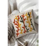 SadeMade Bambu Punch Nakışlı Dekoratif Kırlent Kılıfı, Panç Kırlent ve Yastık Kılıfı, 44x44 cm