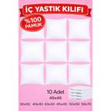 SADEN HOME 10 Adet %100 Pamuk Kumaş Fermuarlı Kırlent İç Astarı 6 Ebat Kırlentiçi Yastık KılıfI BEYAZ