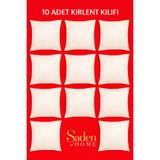 SADEN HOME 10'lu Bej Rengi Keten Kırlent Kılıfı Punch Için Işlemelik Kırlent Kılıfı