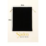 SADEN HOME AĞZI BÜZGÜLÜ SİYAH HAM BEZ KESE -TORBA-ORGANİZER-DÜZENLEYİCİ-SAKLAMA KESESİ-AYAKKABI KESESİ