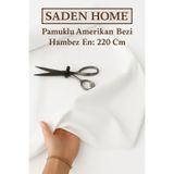 SADEN HOME Amerikan Bezi Kumaş - Ham Bez Kumaş - Punch Kumaş - Kırlent-Masa Örtüsü-Runner-Astar-Döşemelik Beyaz