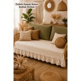 SADEN HOME FIRFIRLI PAMUK KETEN KOLTUK ÖRTÜSÜ BOHEM TARZ 90X200 CM