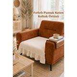 SADEN HOME FIRFIRLI PAMUK KETEN KOLTUK ÖRTÜSÜ , BOHEM TARZ , TEKLİ KOLTUK , 60 X 75 CM