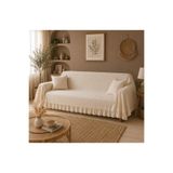 SADEN HOME FIRFRILI PAMUK KETEN KOLTUK ÖRTÜSÜ BOHEM TARZ 180 X 300 CM , 4 TARAFIDA FIRFIRLI