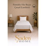 SADEN HOME PAMUKLU TEK KİŞİLİK DÜZ BEYAZ OTEL ÇARŞAFI 160X240 CM