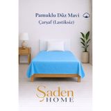 SADEN HOME PAMUKLU TEK KİŞİLİK OTEL MAVİSİ ÇARŞAF 160X240 CM