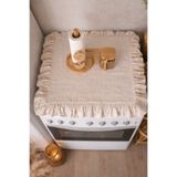 SADEN HOME Vintage Fırfırlı Çamaşır Makinesi Örtüsü - Çeyizlik Pamuklu Dekoratif Banyo Makine Kılıfı