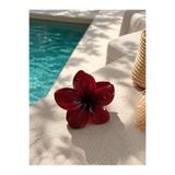 SADEN Ruby Petals Büyük Çiçek Mandal Saç Tokası – Bordo