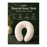 sadevia yün %100 Boncuk Kuzu Yünü Seyahat Boyun Yastığı