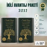 Sadık Amca Erken Hasat Soğuk Sıkım Natürel Sızma Zeytinyağı 3 Lt.x2 Özel Tasarım Teneke - 2 x 3 lt