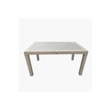 Sadık Plastik SP Capissi Rattan Kapiçino 90*150 Camlı Masa Bahçe Balkon Masası