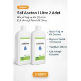 Saf Aseton 1 Litre 2 Adet Güçlü Yağ ve Kir Çözücü Çok Amaçlı Temizlik Sıvısı