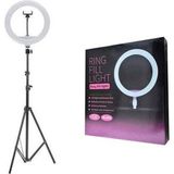 Saf Hobi Ring Light Youtuber Tiktok Çekim Tripod Işıklı Telefon Tutucu Makyaj Işığı 10 Inç 2.1 mt Tripod - Beyaz