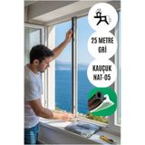 Saf Kauçuk Nat-05 Kapı Pencere Fitili 25 Metre Gri Tamirat Contası Kaliteli Ve Uzun Ömürlü Diğer