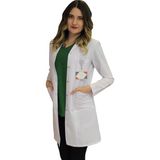 Safa Forma Gömlek Yaka Kadın Diz Üstü Boy - Uzun Kol Doktor Önlüğü , Öğretmen , Laboratuvar , Hastane Forması , Beyaz Önlük - XL