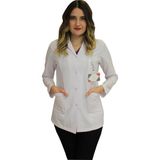 Safa Forma Gömlek Yaka Kadın Kısa Boy - Uzun Kol Doktor Önlüğü , Öğretmen Önlüğü , Hastane Forması , Beyaz Önlük - 2XL