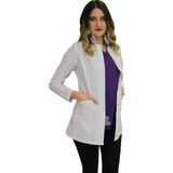 Safa Forma Hakim Yaka Kadın Ceket Boy - Uzun Kol Doktor Önlüğü , Öğretmen , Laboratuvar , Hastane Forması , Beyaz Önlük