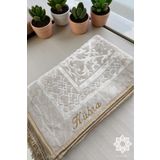 Safa Gift Kişiye Özel İsimli Lüx Kalın Kadife Peluş Kaymaz Taban Seccade, Çeyizlik Hediyelik Bohça Seccade