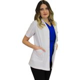 safaforma Gömlek Yaka Kadın Ceket Boy - Kısa Kol Doktor Önlüğü , Öğretmen Laboratuvar , Hastane Beyaz Önlük