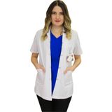 safaforma Gömlek Yaka Kadın Kısa Boy Kısa Kol Doktor Önlüğü , Öğretmen Önlüğü Hastane Forması Beyaz Önlük