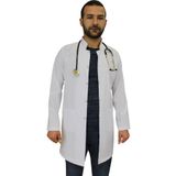 safaforma Hakim Yaka Erkek Doktor Önlüğü , Hemşir , Öğretmen , Lab Eczacı Laboratuvar Önlüğü , Beyaz Önlük
