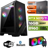 Şafak-Gaming Pc Ddr5-Rtx 5070Tİ 12GB -Ryzen 5 7600X – 32 GB Ddr5 Ram – 1 Tb M.2 SSD 5000 4000 – 240MM Sıvı Sogutma -Windows 11 Pro- - 32GBRAM