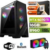 Şafak-Gaming Pc Ddr5-Rtx 5070Tİ 16GB -Ryzen 7 9800XD – 32 GB Ddr5 Ram – 1 Tb M.2 SSD 5000 4000 – 240MM Sıvı Sogutma -Windows 11 Pro- - 32GBRAM