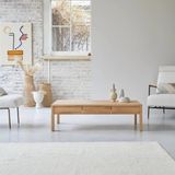 Şafak Mobilya Ahşap Masif Çift Çekmeceli Natural Orta Sehpa
