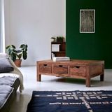 Şafak Mobilya Winchester Masif Ahşap Çekmeceli Orta Sehpa - Ceviz