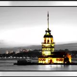 Şafak Sökerken Kız Kulesi Motifli Kanvas Tablo DBSANAT1343013