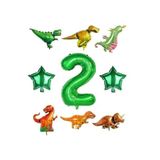 Safari Dinazor Hayvanlar Temalı Yeşil Rakam Folyo Balon Seti Yaş 2