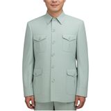 Safari Erkek Takım Elbise,Slim Fit, Mint Yeşili, 4 Cepli, Düğmeli Kapama (MİNT YEŞİLİ, 52)
