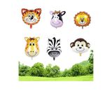 Safari Hayvan Desenli Folyo Balon 6lı Set